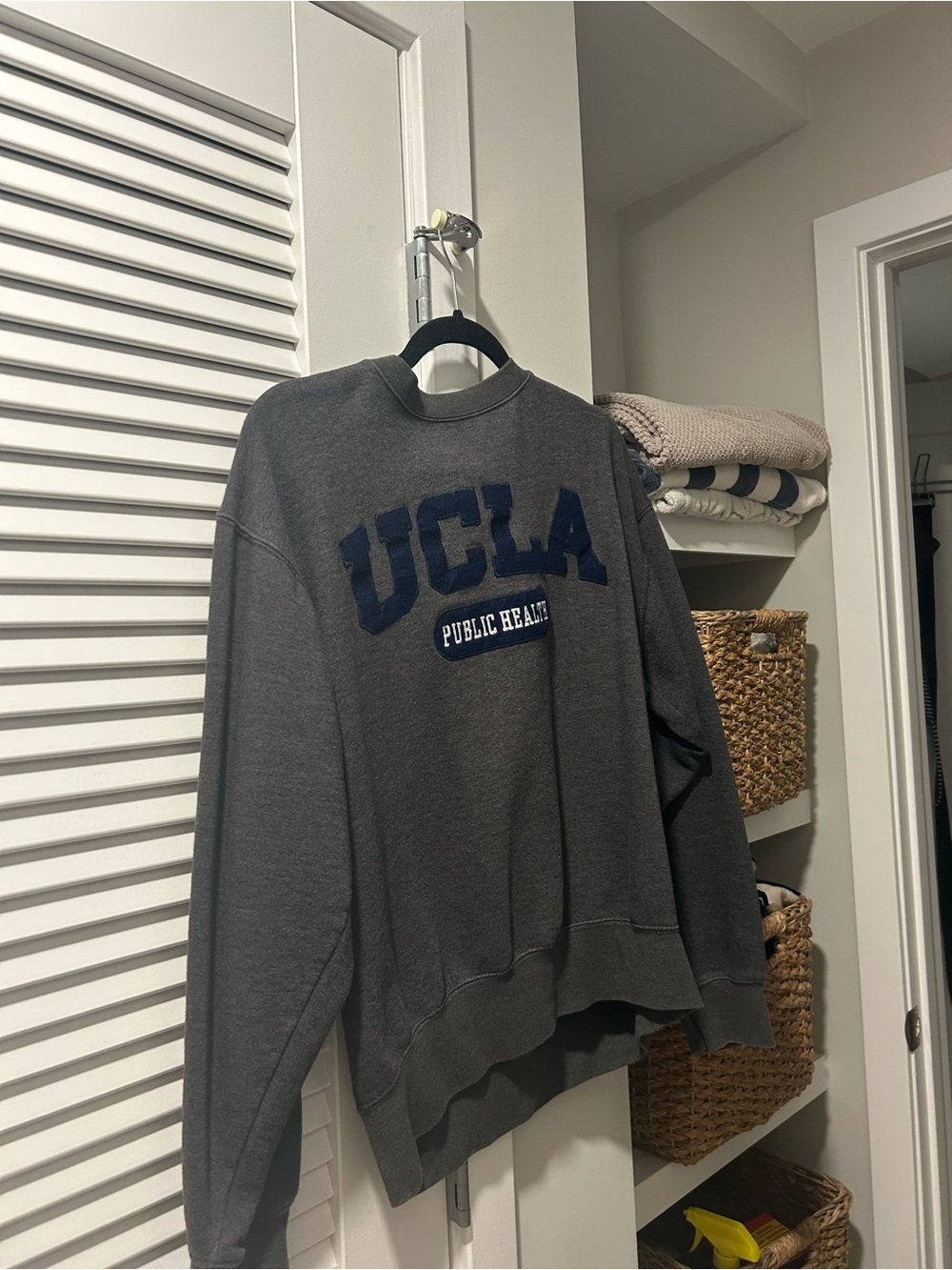 Blue 84 UCLA Gray Crewneck with Navy Lettering
